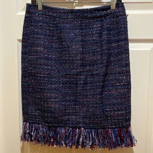 For the Republic tweed fringe skirt.